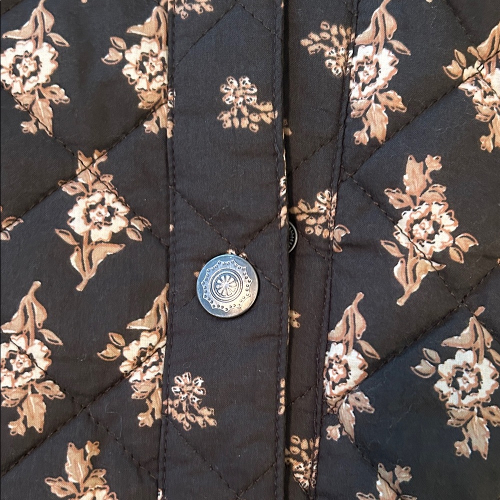 Lucky Brand Dark Green Floral Quilted Jacket - Picture 5 of 5